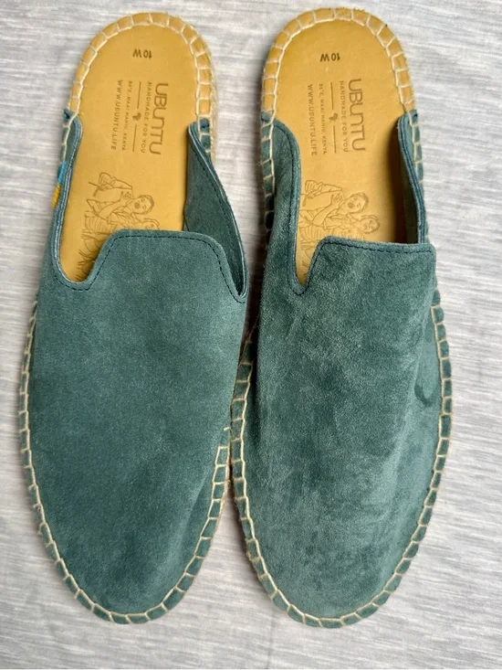 Ubuntu Life Suede Espadrille Mule — Slate Blue | Size 10W - Picture 2 of 5